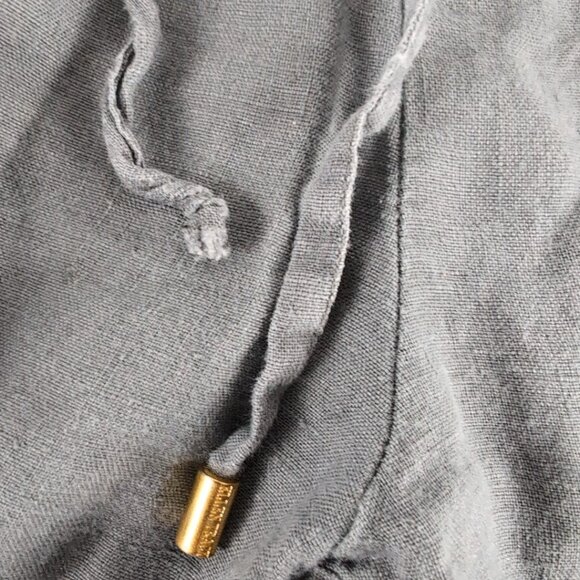 Ellen Tracy Women's Gray 100% Linen Pants Tapered Straight Leg, Medium - Picture 5 of 8